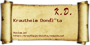 Krautheim Donáta névjegykártya